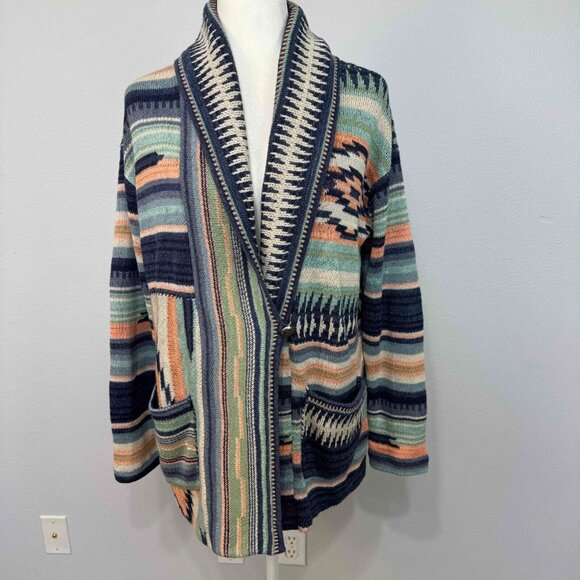 Polo Ralph Lauren Sweaters - Polo Ralph Lauren Women's Southwestern Shawl-Collar Cardigan Pockets Multi Sz S‎
